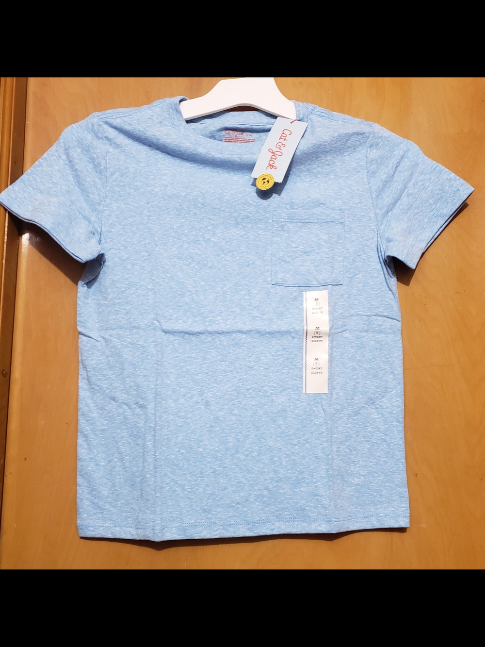 Cat & Jack Heather Sky Blue Short Sleeve Pocket Tee